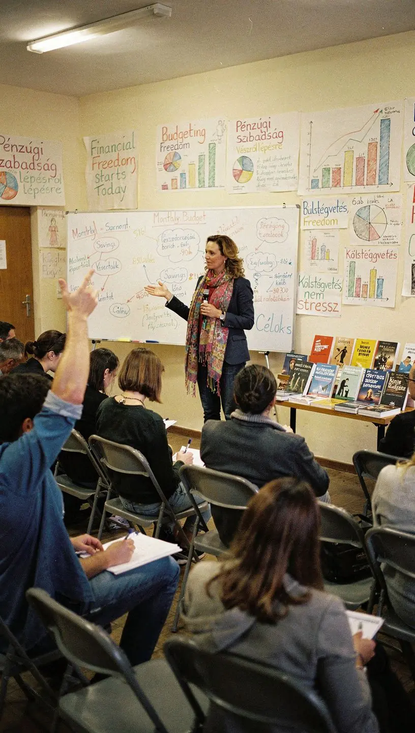 Pénzügyi tervező használata okostelefonon a havi kiadások nyomon követésére.