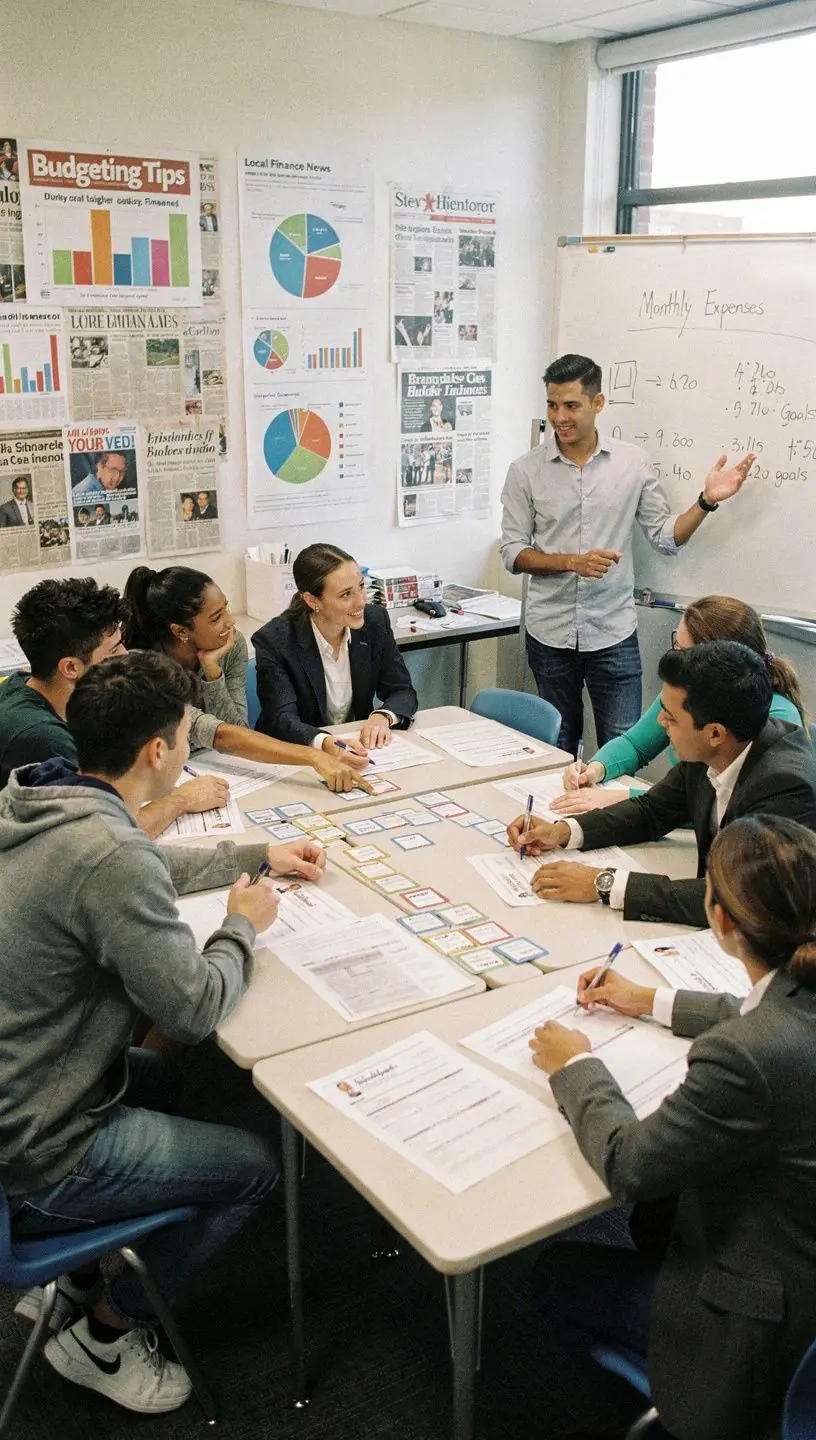 Szakértő előadás a személyes megtakarítások növeléséről egy közösségi eseményen.