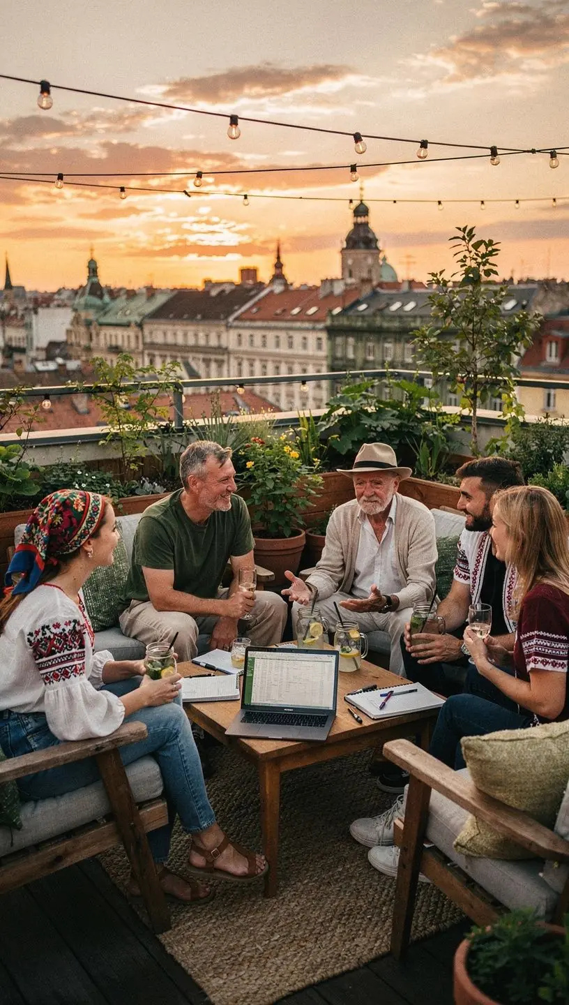 Havi offline találkozó résztvevői pénzügyi könyveket böngésznek és vásárolnak.